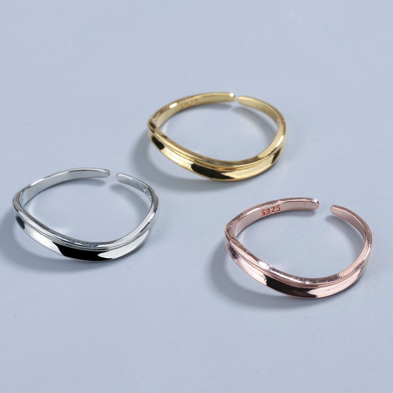 S925 sterling silver ring opening adjustable women's ring style - Image 5