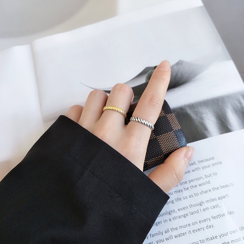 S925 sterling silver ring opening adjustable women's ring style - Image 4