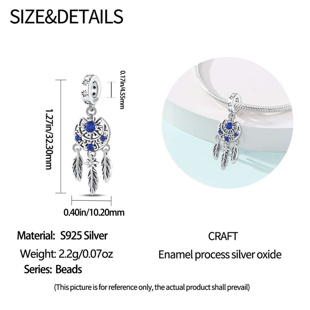 S925 sterling silver beaded dreamcatcher flower bracelet accessory - Image 4