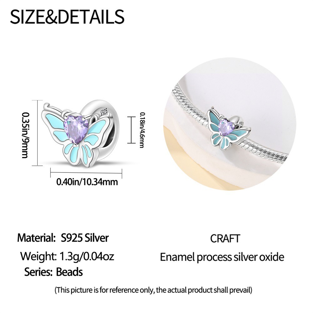 S925 Sterling Silver Beaded DIY Butterfly Bracelet Accessories - Image 4