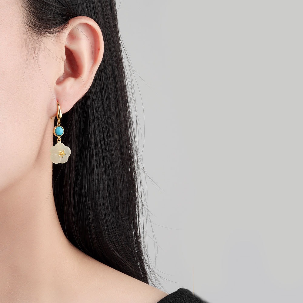 S925 sterling silver stud earrings and Tianyu flower earrings - Image 4