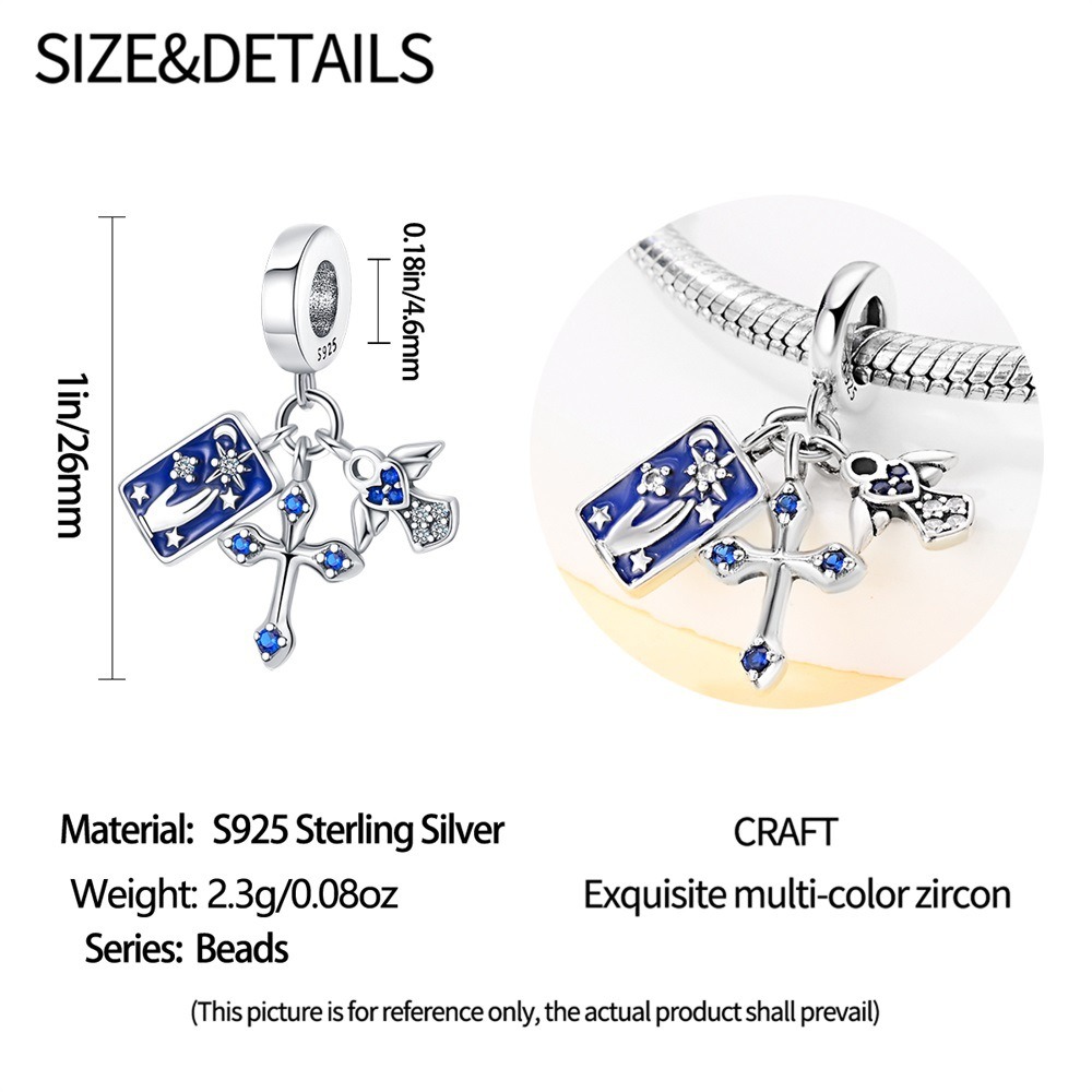 S925 Sterling Silver Beaded DIY Tarot Card Bracelet Accessories - Image 4