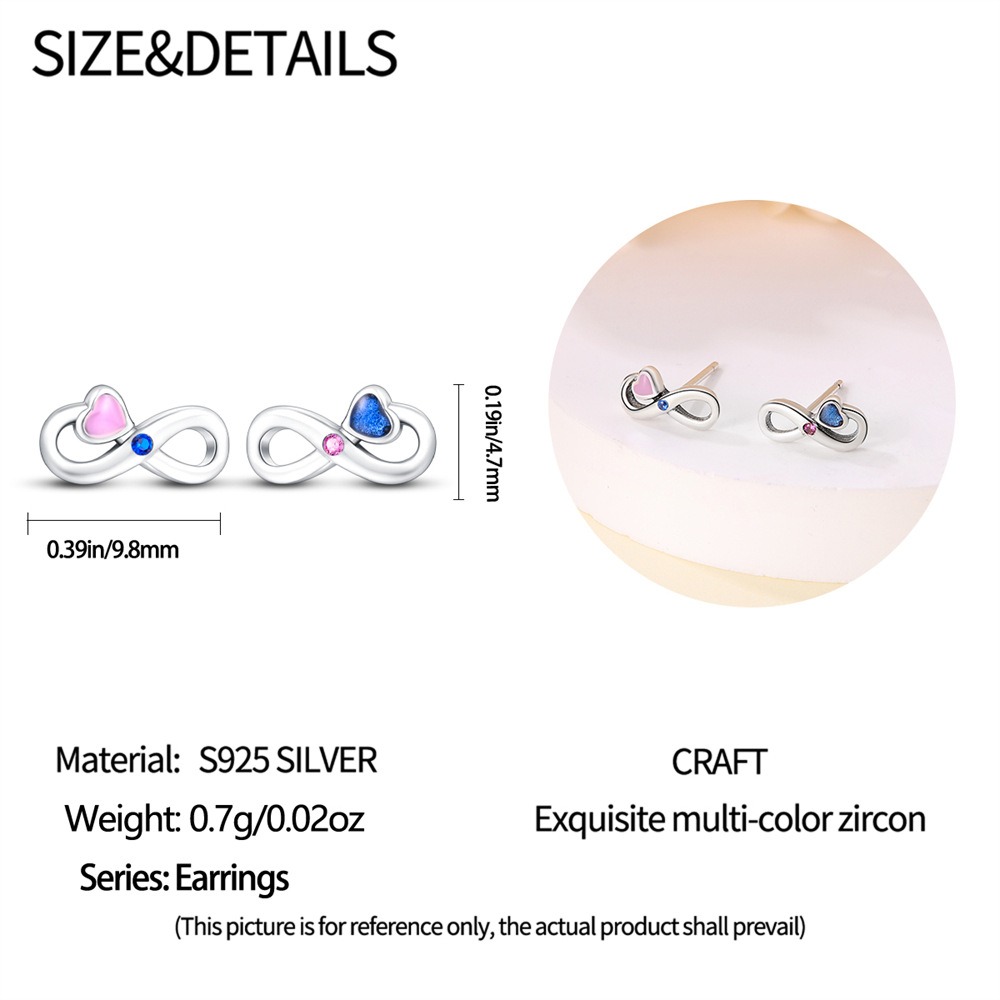 S925 sterling silver stud earrings - Image 4