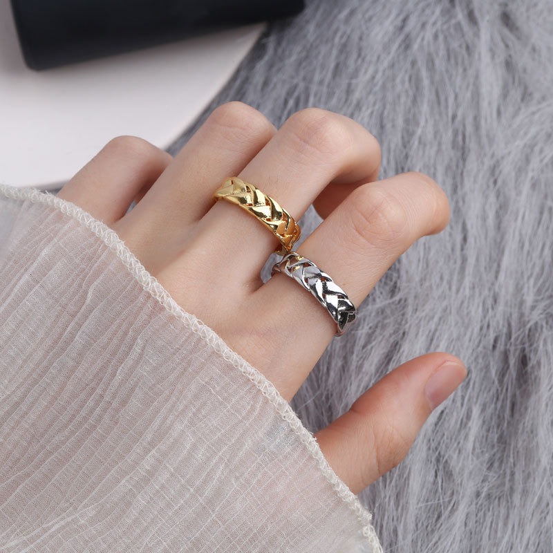 S925 sterling silver ring opening adjustable women's ring style - Image 5