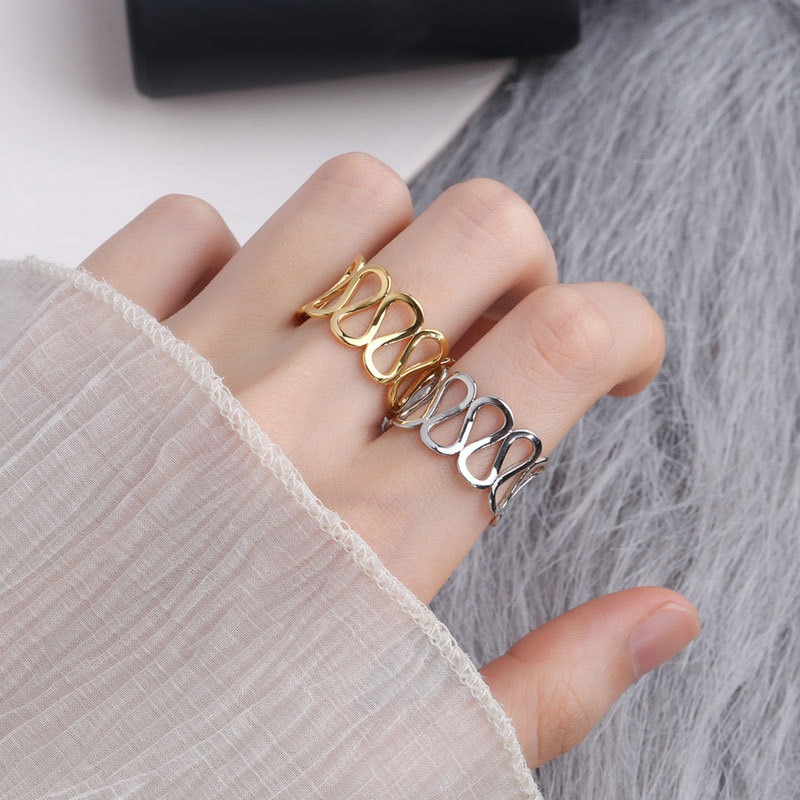 S925 sterling silver ring opening adjustable women's ring style - Image 5