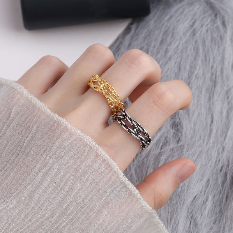 S925 sterling silver ring opening adjustable women's ring style - Image 5