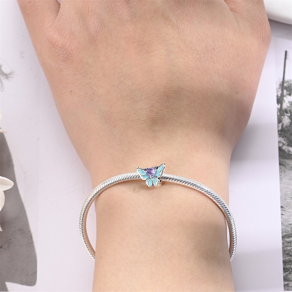 S925 Sterling Silver Beaded DIY Butterfly Bracelet Accessories - Image 3