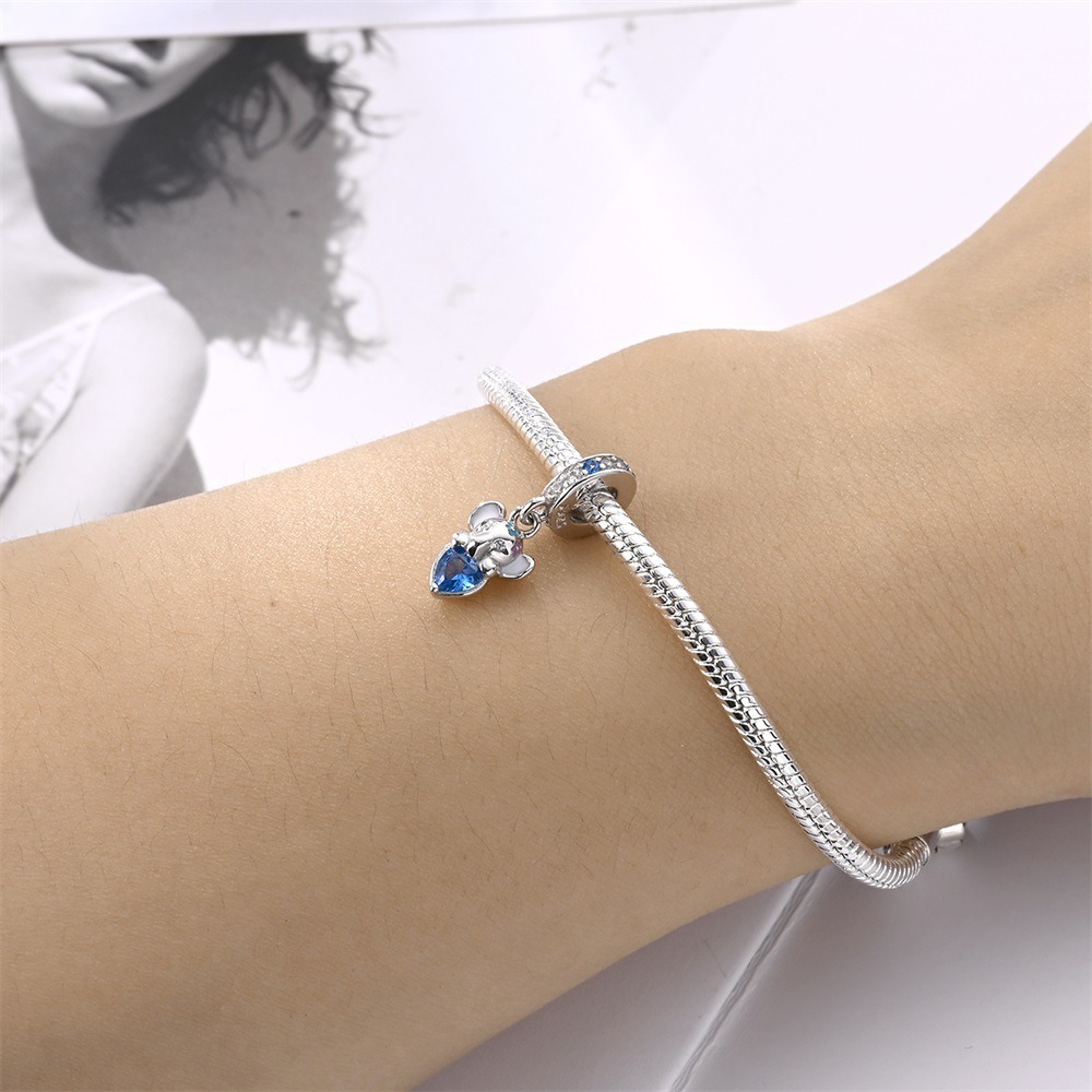 S925 Sterling Silver Beaded DIY Cartoon Elephant Bracelet Accessories - Image 3
