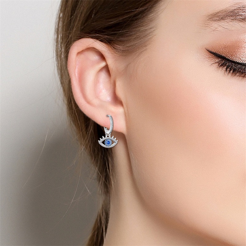 S925 Sterling Silver Stud Earrings Devil's Eye Earrings - Image 3