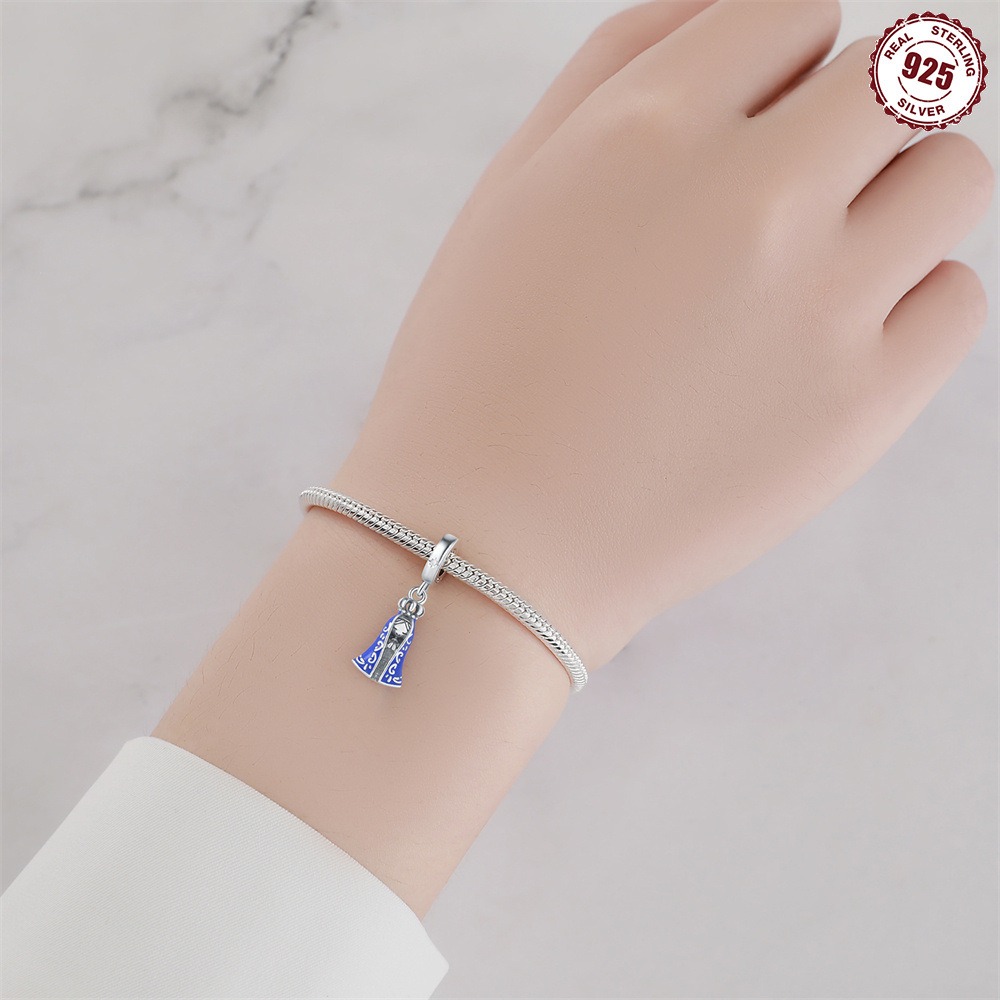 S925 Sterling Silver Beaded DIY Madonna Bracelet Accessories - Image 3