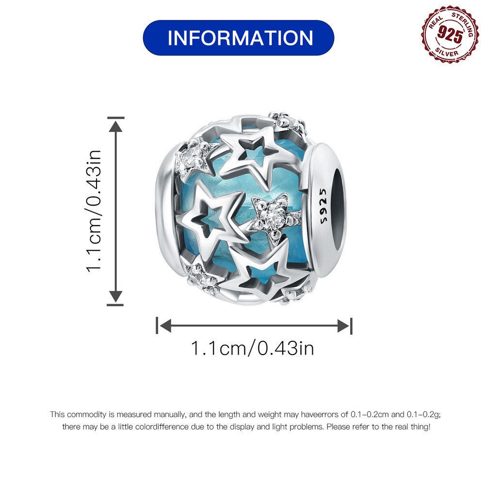 S925 sterling silver beaded DIY starlight bead bracelet accessories - Image 3