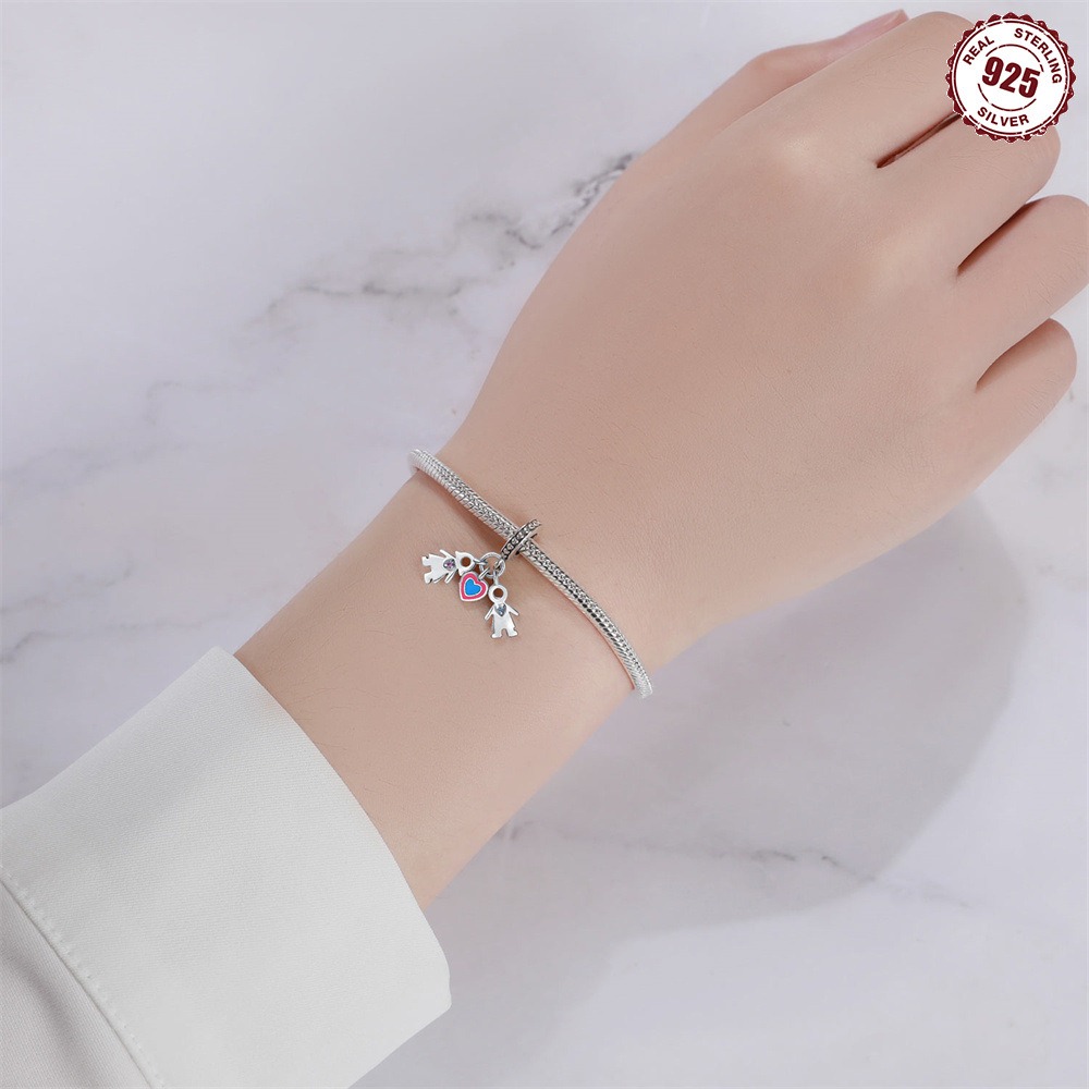 S925 Sterling Silver Beaded DIY Boy Girl Bracelet Accessories - Image 3