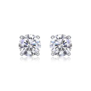 S925 Sterling Silver 1CT Moissanite Stud Earrings