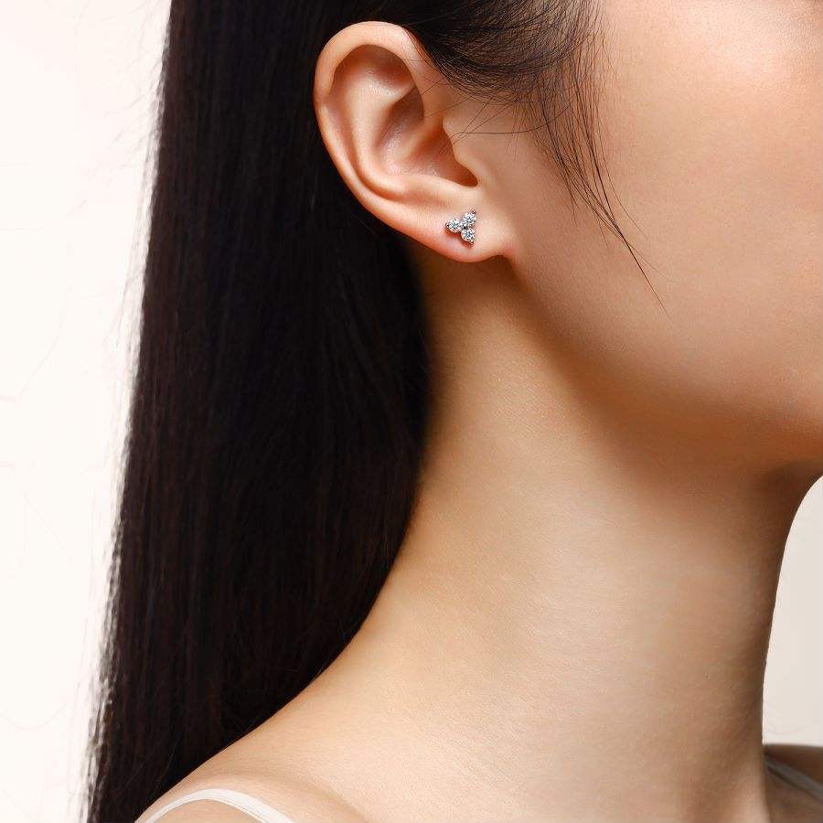 3mm D Color Moissanite S925 Sterling Silver Earrings - Image 5