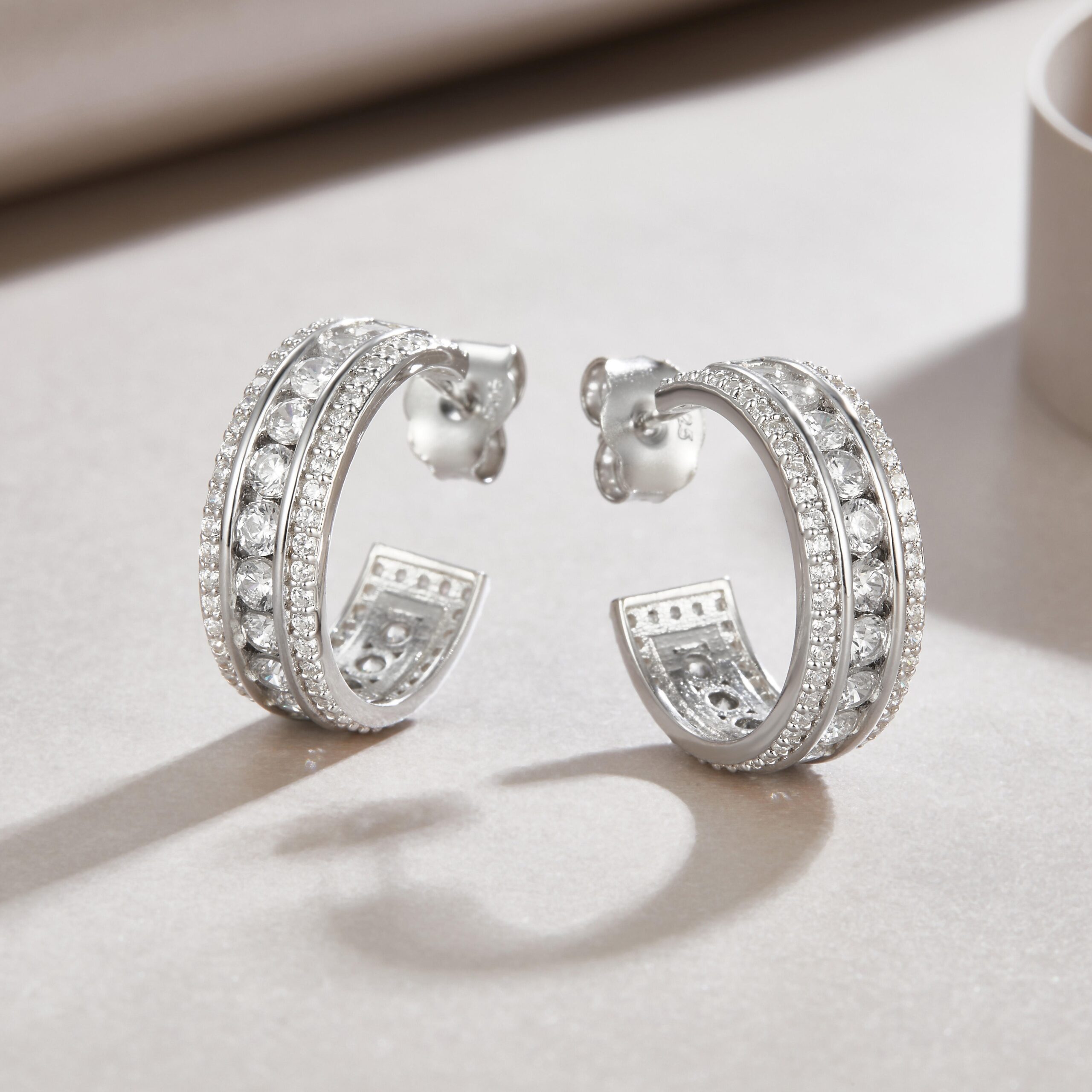 Moissanite S925 sterling silver earrings - Image 3