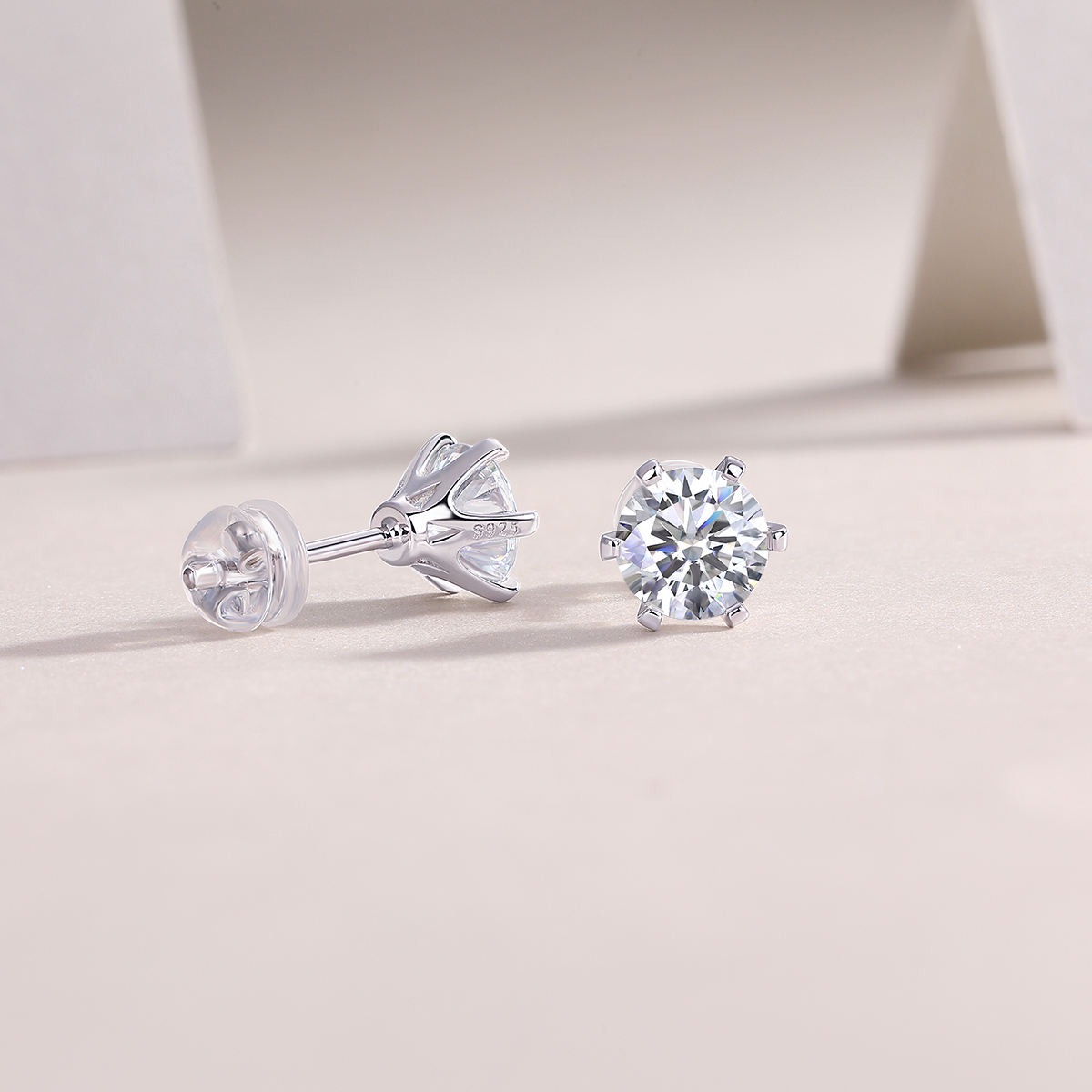 Moissanite S925 sterling silver earrings - Image 4