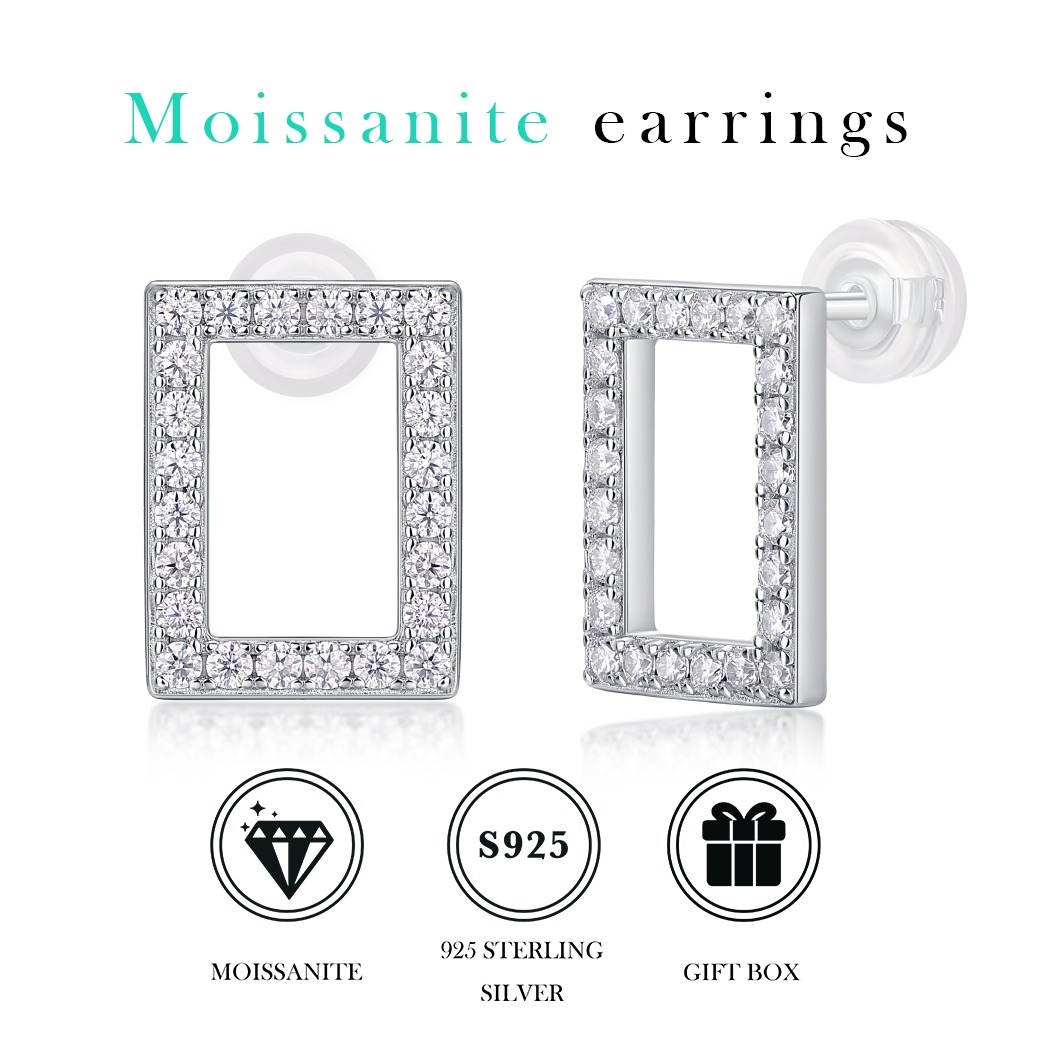 Moissanite S925 sterling silver earrings - Image 3