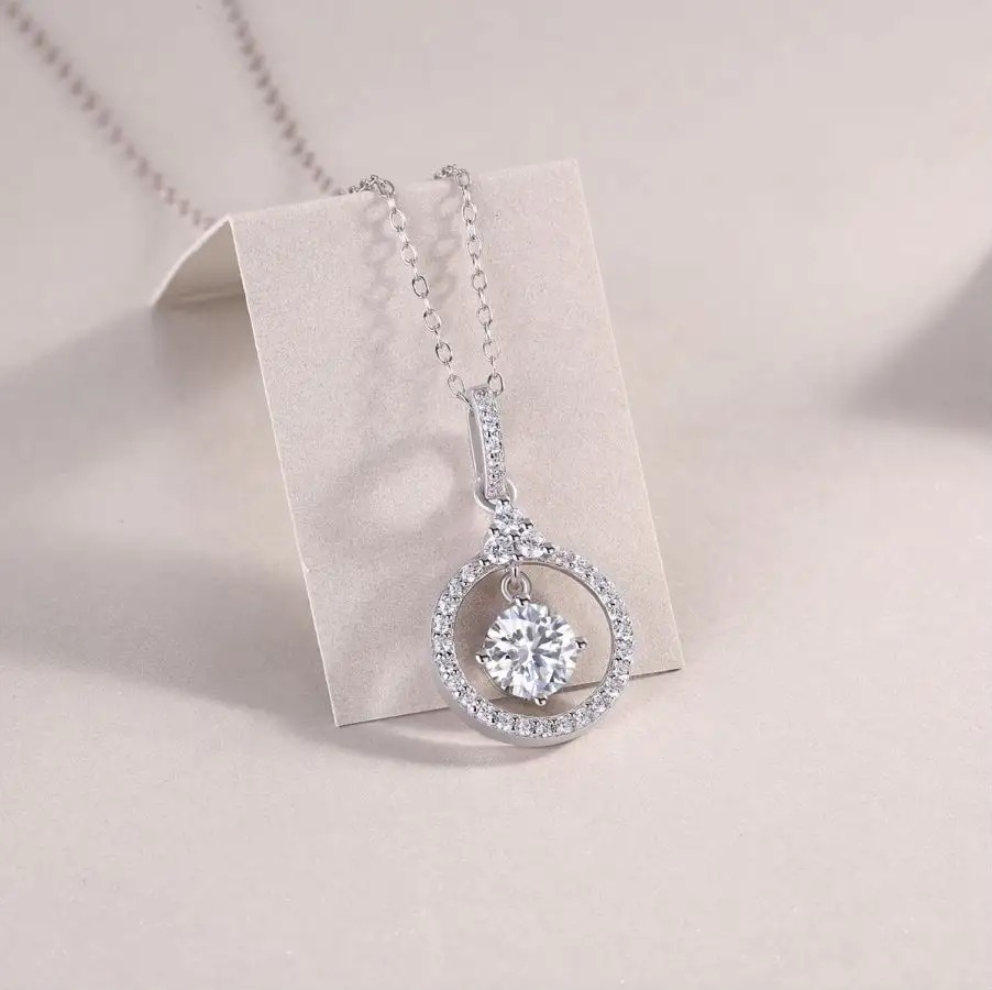 Elegant 1 Carat D Color (VVS1) Moissanite Necklace with 925 Sterling Silver - Image 4