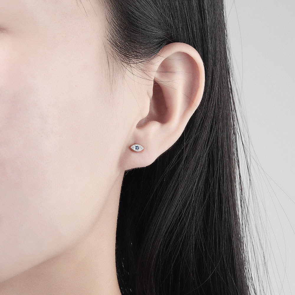 S925 Sterling Silver Stud Earrings Devil's Eye Earrings - Image 4