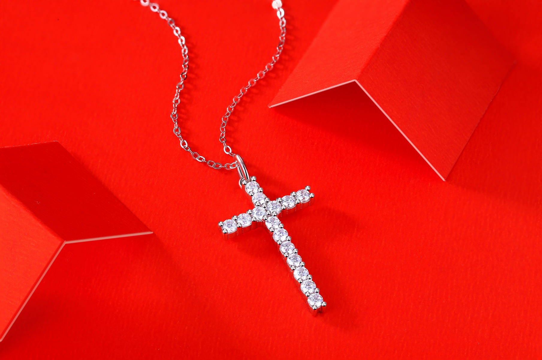 GRA Certificate 925 纯银 VVS Mossinate 钻石吊坠项链 - Image 4