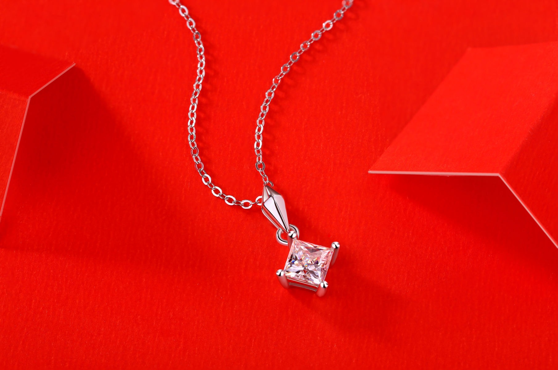 925 Sterling Silver Necklace with Sparkling Moissanite Diamonds - Image 4