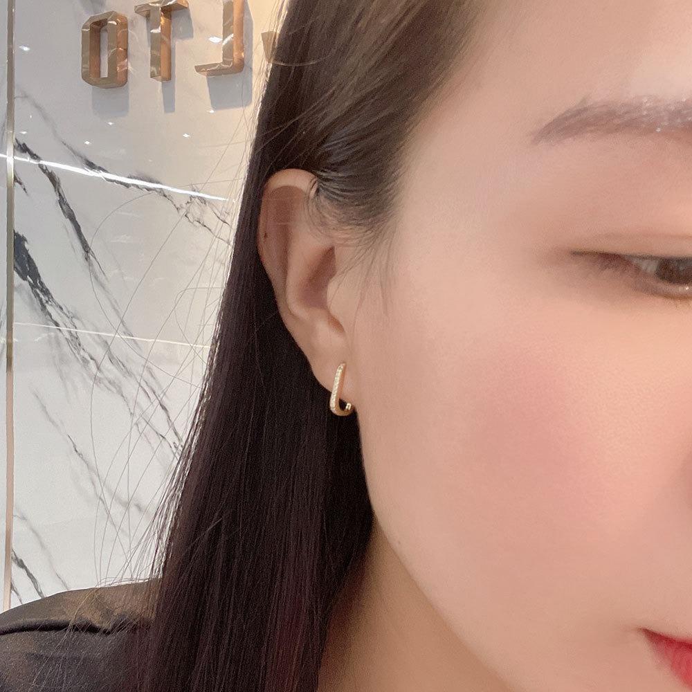 S925 sterling silver stud earrings U-shaped earrings - Image 5