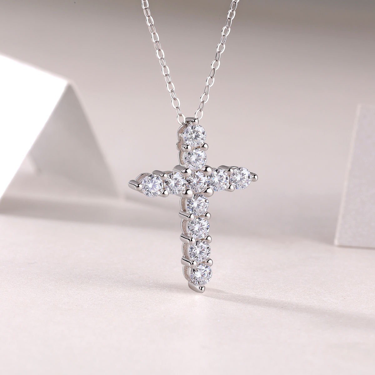 Moissanite Pendant Silver Jewelry Women Gift Party Sterling Stone Wedding Technology party cross - Image 4