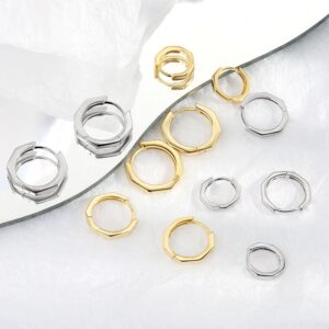 S925 sterling silver stud earrings geometric glossy earrings