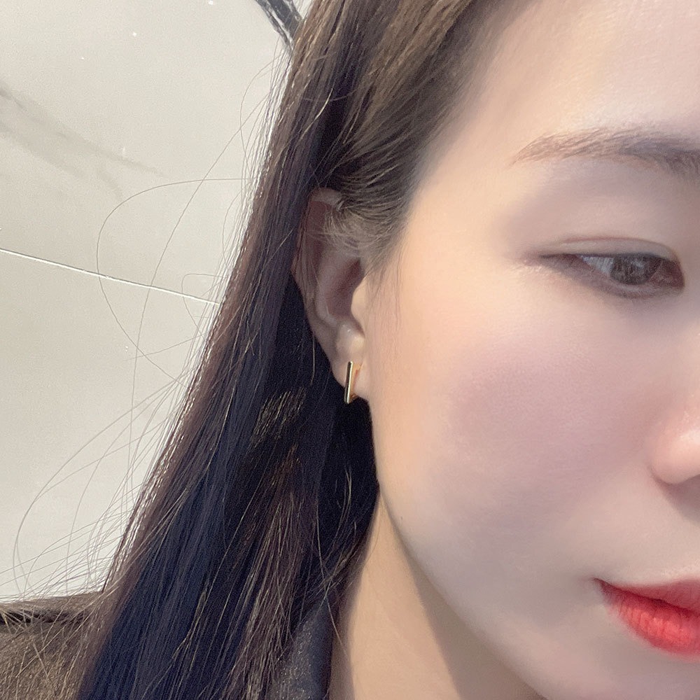 S925 sterling silver stud earrings triangle earrings - Image 5