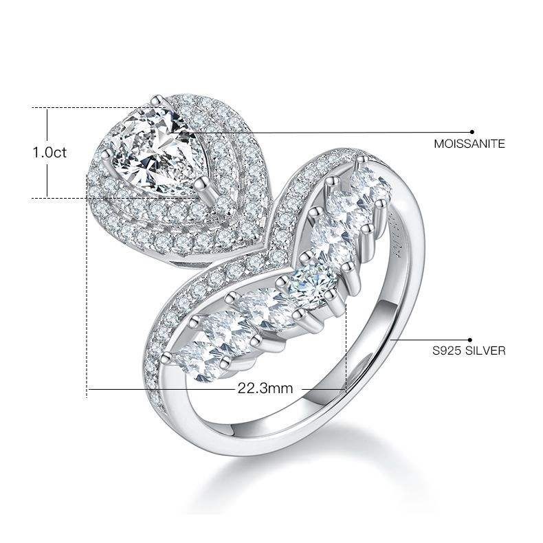 S925 sterling silver moissanite ring - Image 2