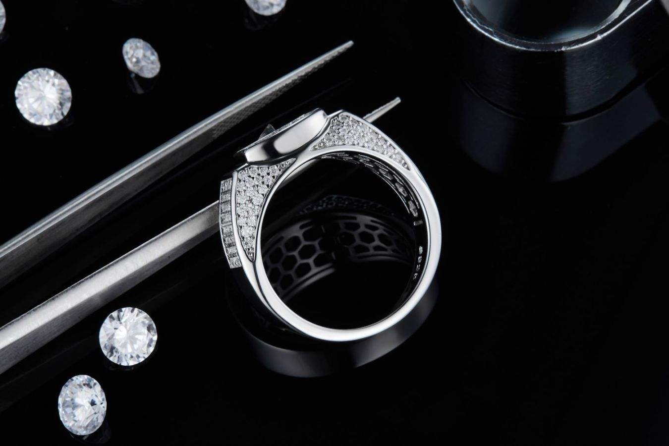 S925 Silver Moissanite Men's Ring for Engagement, Wedding Anniversary Everyday Wear - Image 4