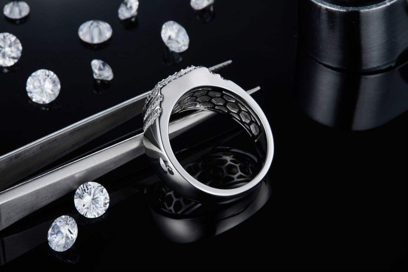 Men's S925 Silver Moissanite Ring Engagement Wedding Anniversary Gift - Image 4