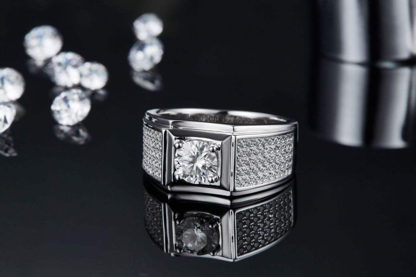 Men's S925 Silver Moissanite Engagement Ring 1 Carat - Image 4