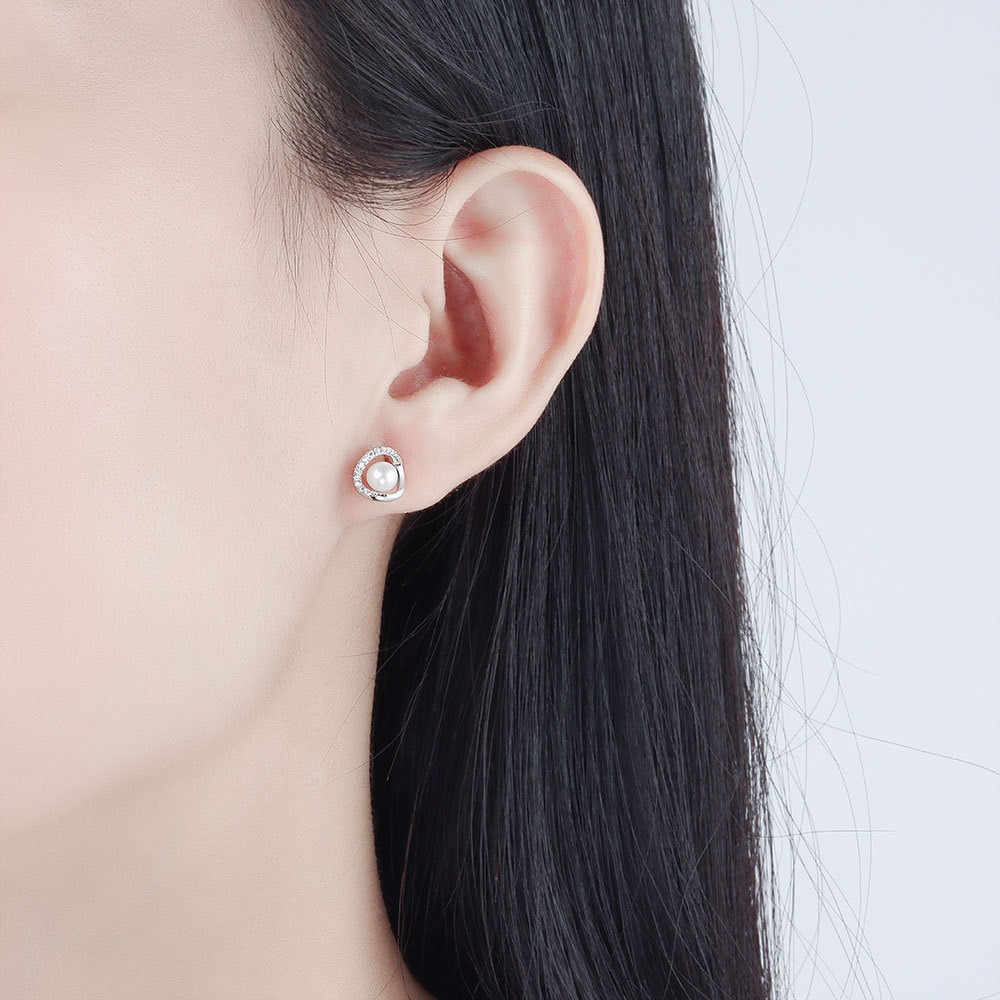 S925 sterling silver stud earrings and pearl earrings - Image 5