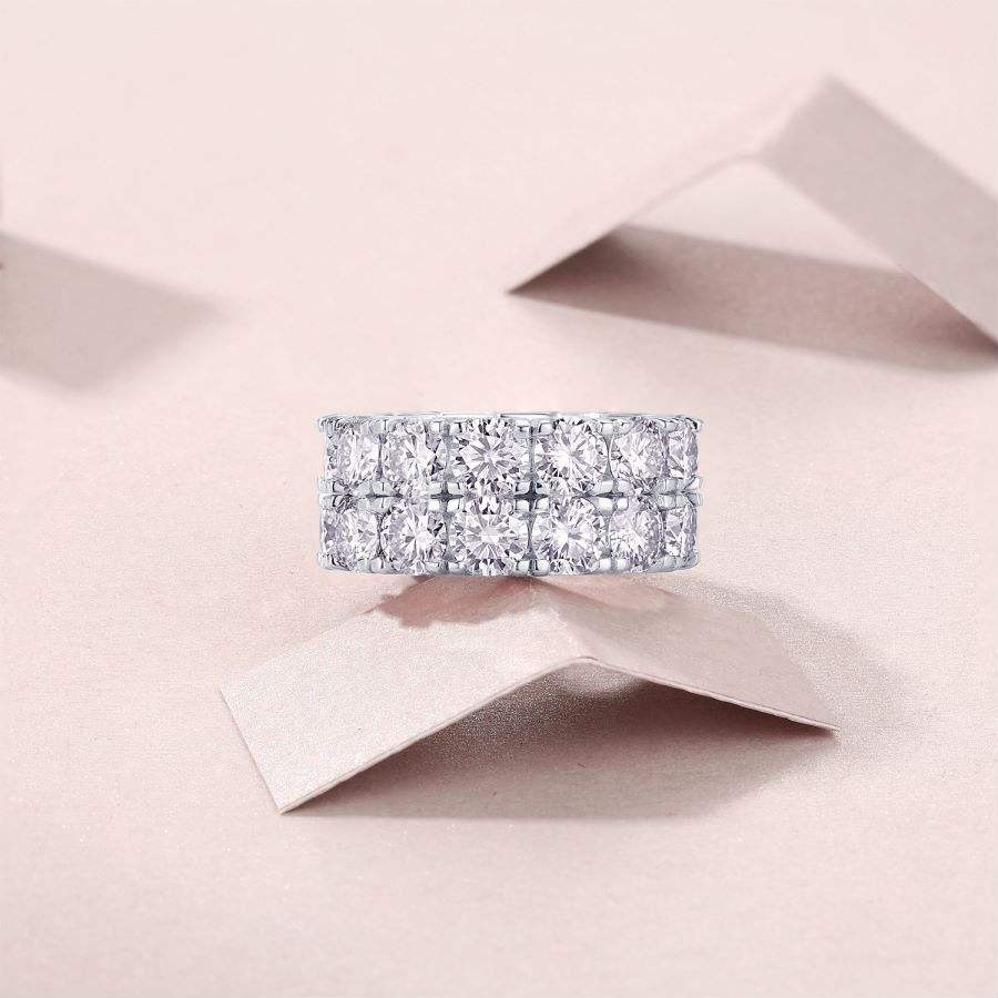 VVS Moissanite D Color Women's Ring, Silver Plated 18K White Gold, Elegant Wedding Ring for Women - Image 4