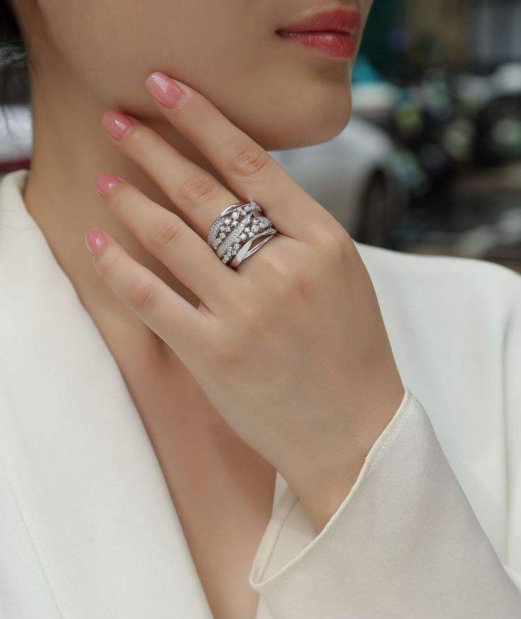 Womens Moissanite Engagement Ring D Color VVS1 925 Sterling Silver Plated 18K White Gold Promise Ring - Image 5