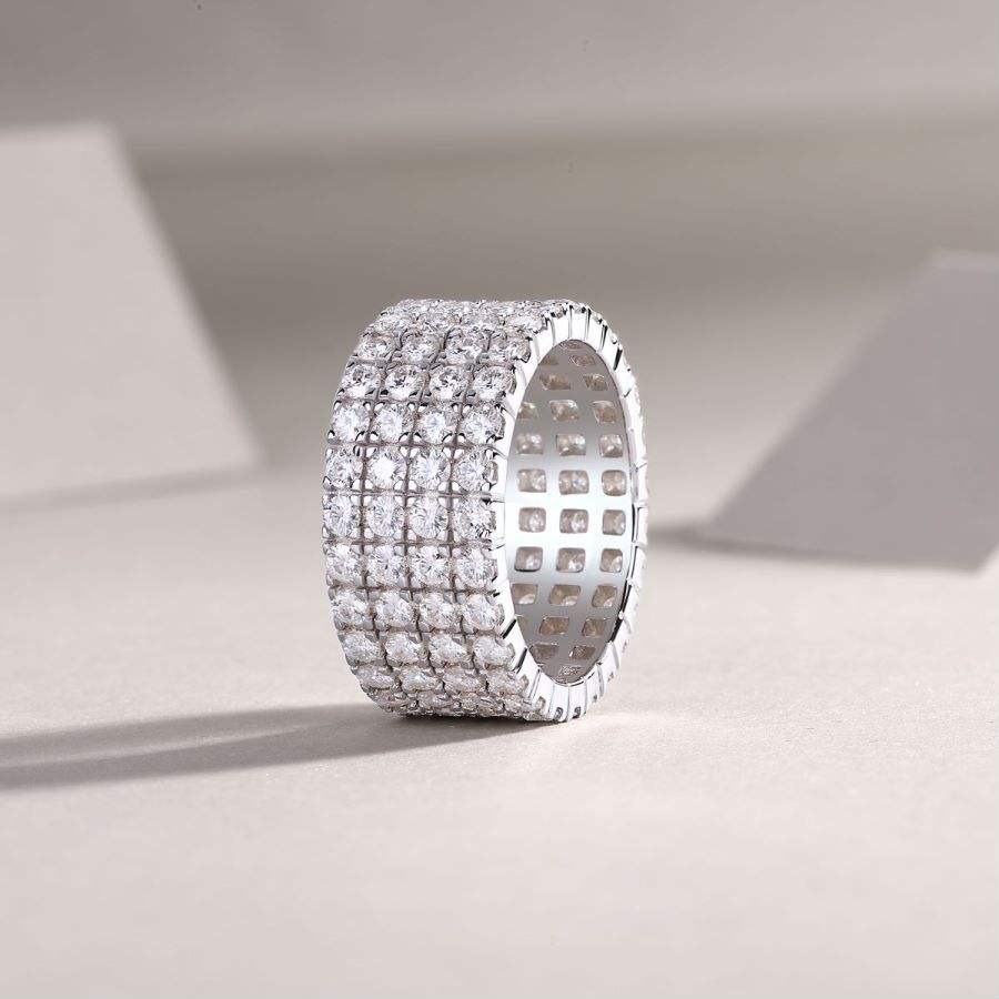 Moissanite Ring S925 Sterling Silver Men's - Image 4