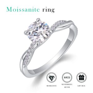 Wholesale 925 Sterling Silver Women 1ct Bling Moissanite Engagement Ring For Woman