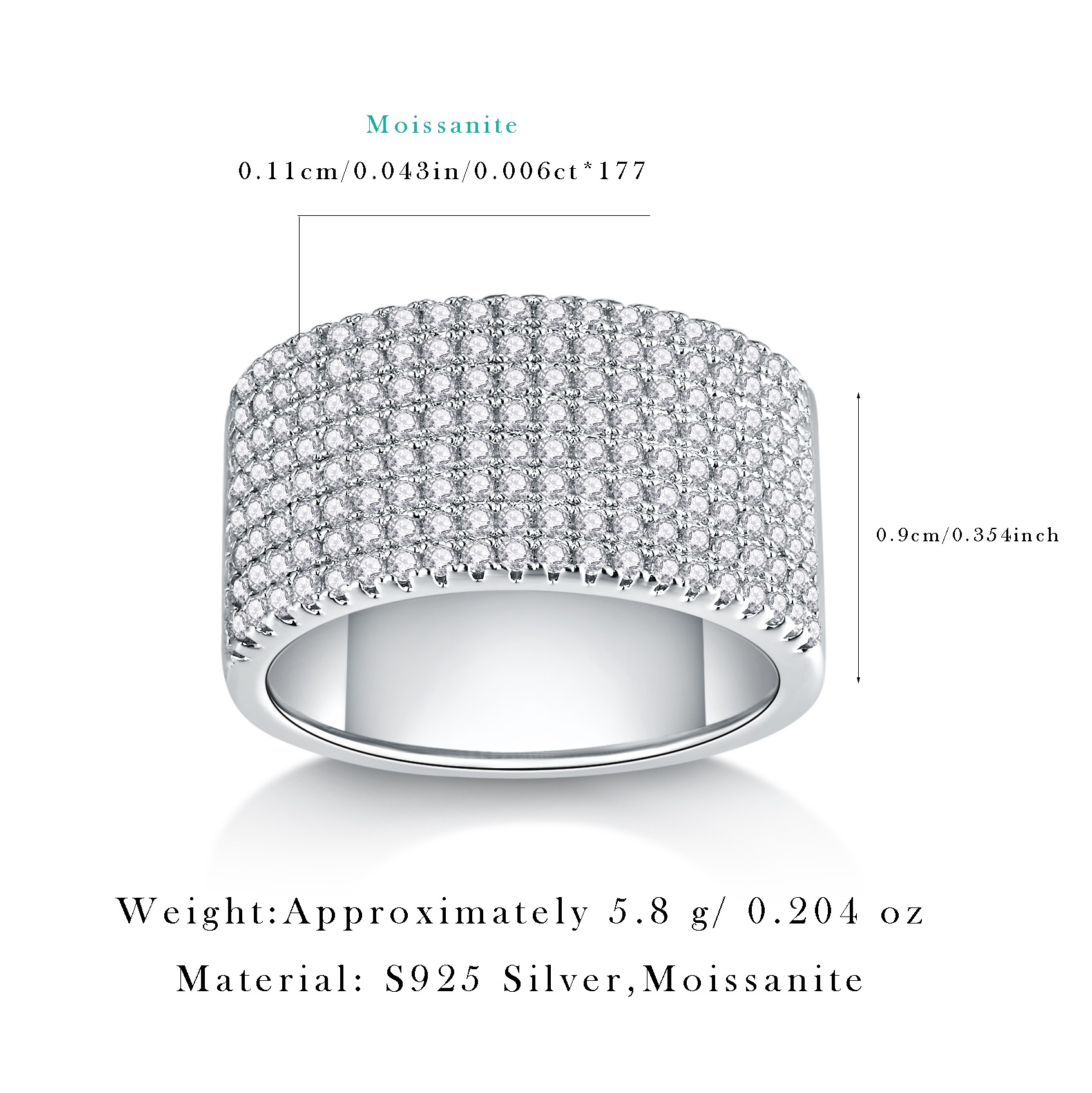 S925 Sterling Silver Ring High Quality Moissanite Diamond Engagement Ring Gift - Image 2