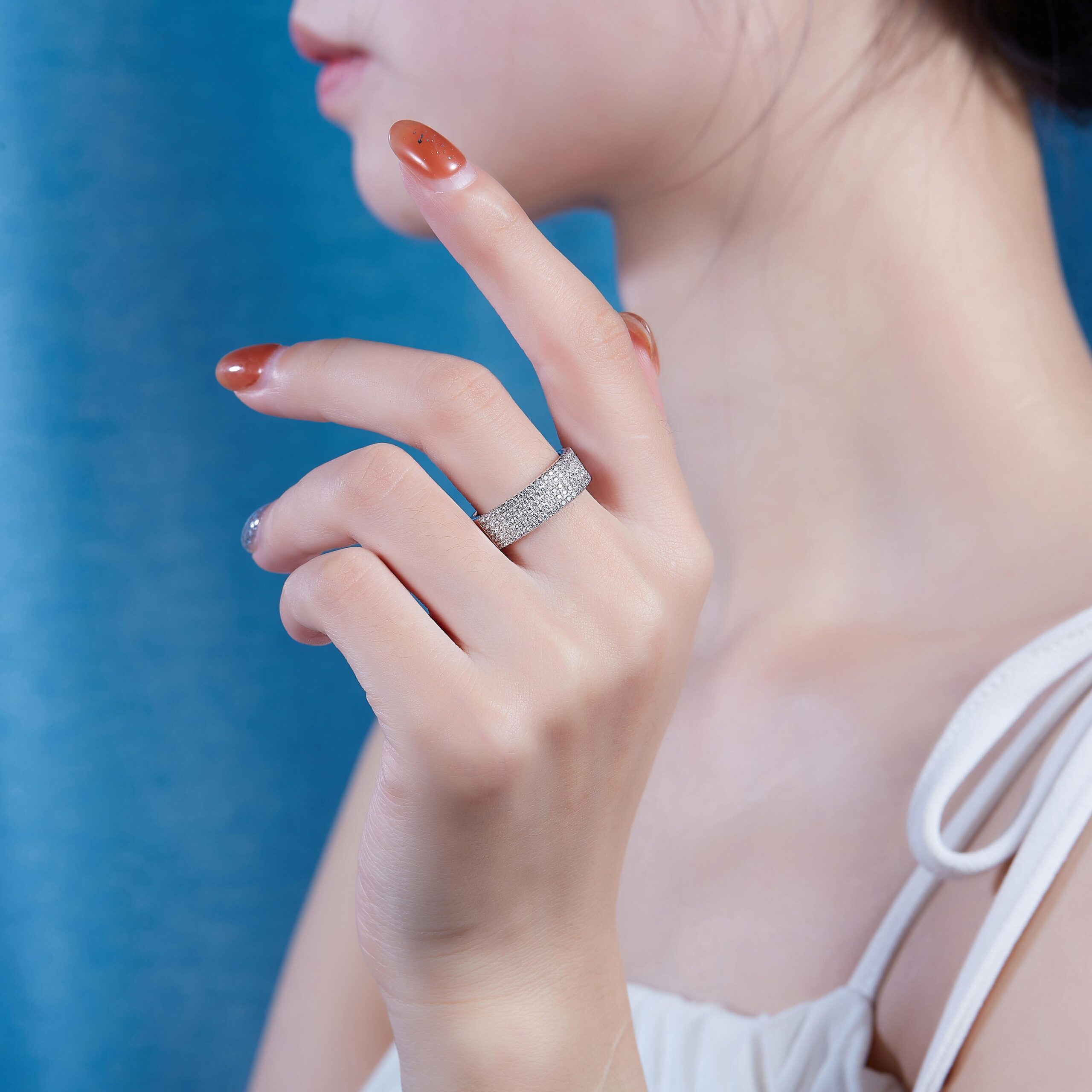 S925 Sterling Silver Engagement Ring with Halo of Round Classic and Timeless Design Promise Ring for Women - Image 6