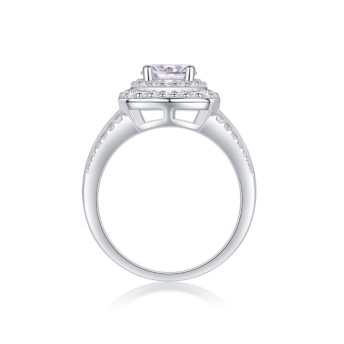 Moissanite Diamond Engagement Sterling Silver 925 Moissanite Ring - Image 2