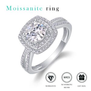 Jewelry Fashion 1 Carat Moissanite Ring 925 Sterling Silver Moissanite Jewelry