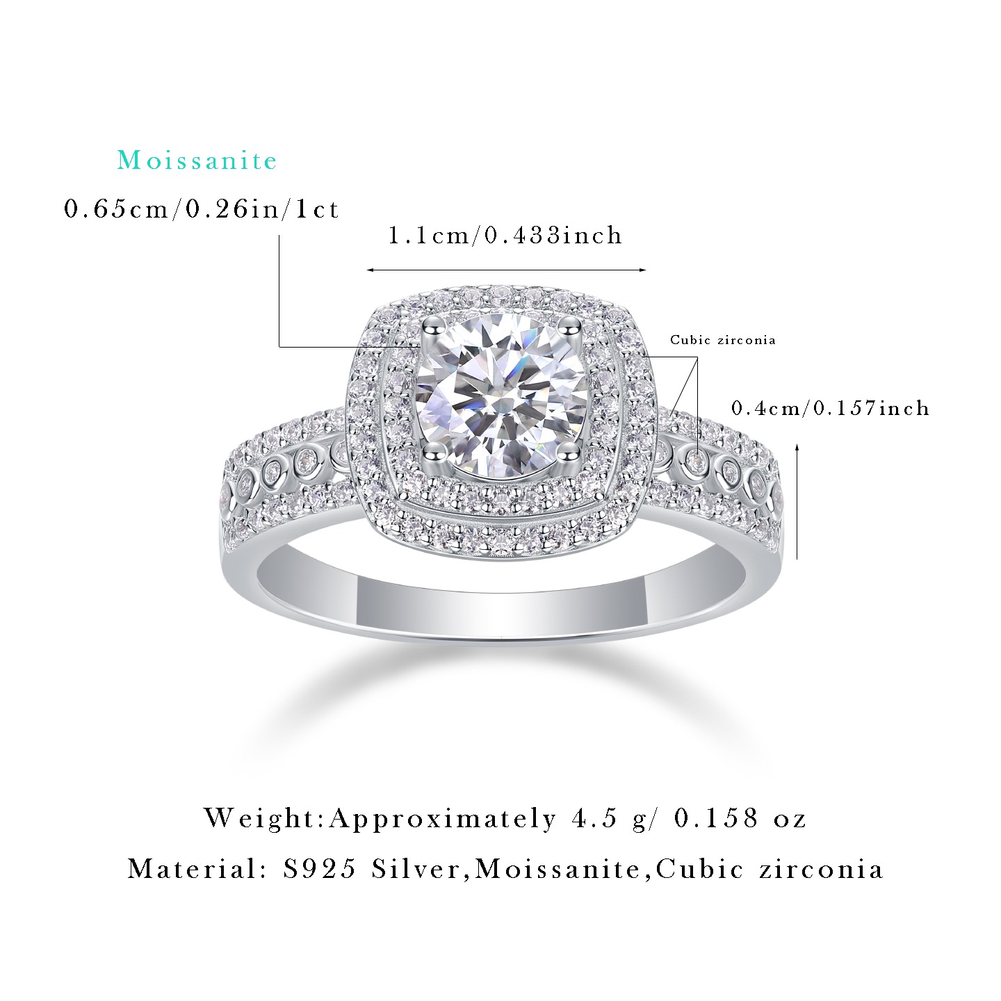 S925 Sterling Silver Moissanite Eternity Band Rings 1ct Moissanite Engagement Wedding Rings - Image 2