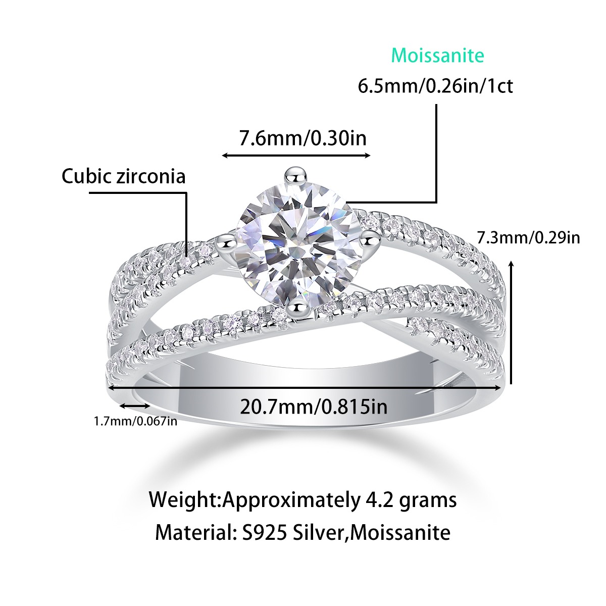 Moissanite Ring Luxury Design Micro Pave Setting Moissanite Men Ring Jewelry for Groomsmen - Image 2