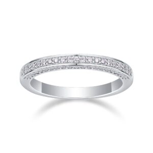 S925 Silver Moissanite Diamond Ring D Color Moissanite White Gold Plated Engagement Rings For Gift