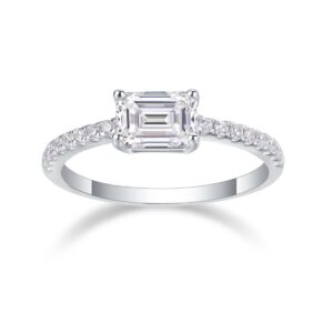 Jewelry Classic Wedding Engagement S925 Sterling Silver Ring Eternity Diamond Vvs Moissanite Ring