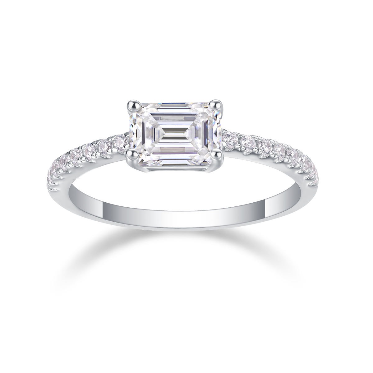 Jewelry Classic Wedding Engagement S925 Sterling Silver Ring Eternity Diamond Vvs Moissanite Ring