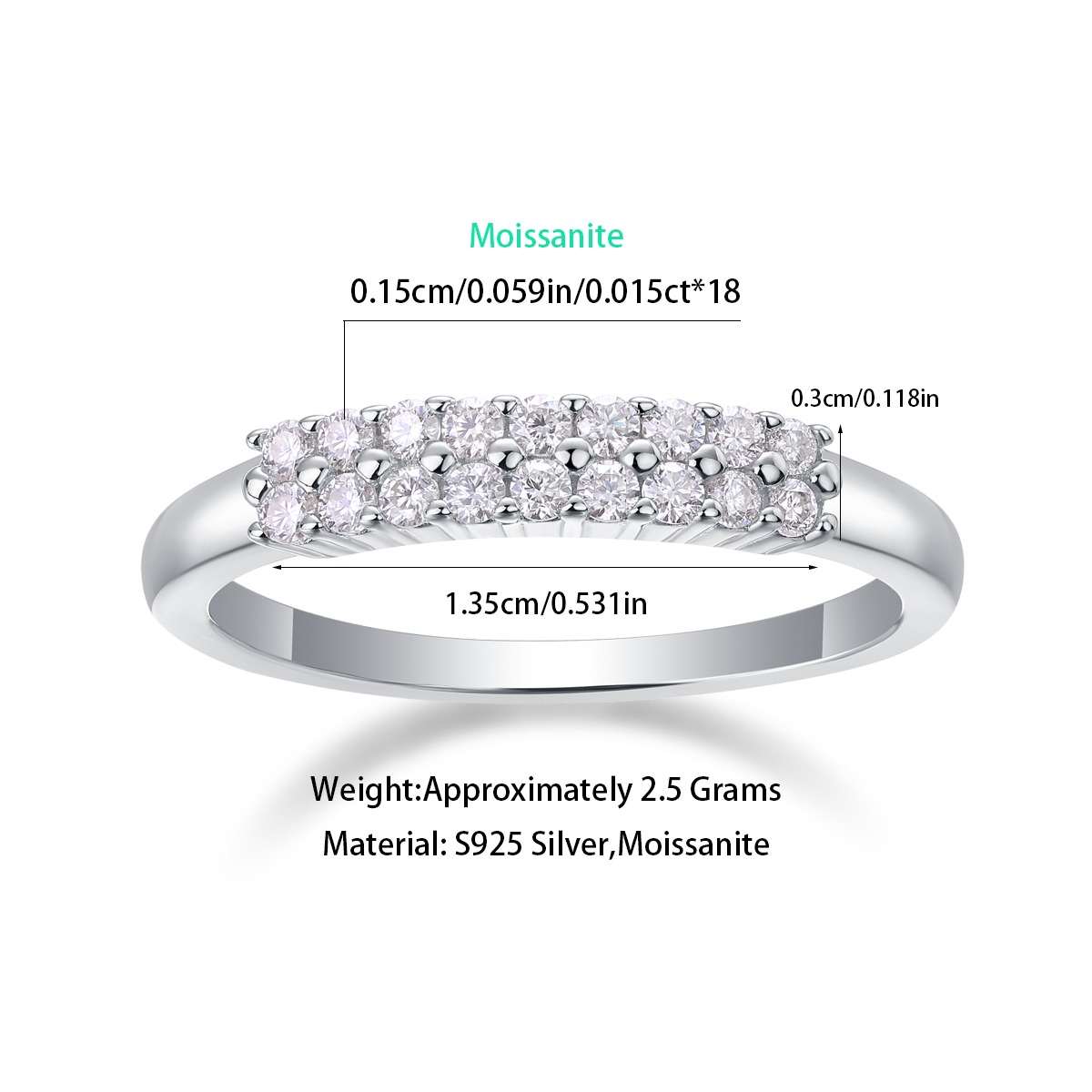 1 Carat Moissanite Ring 925 Sterling Silver Moissanite Jewelry - Image 2