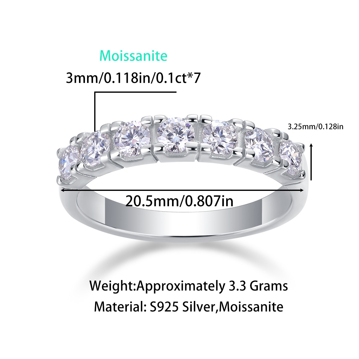 High Quality VVS1 1 CT 925 Sterling Silver Luxury D Color Diamond Moissanite Ring - Image 2