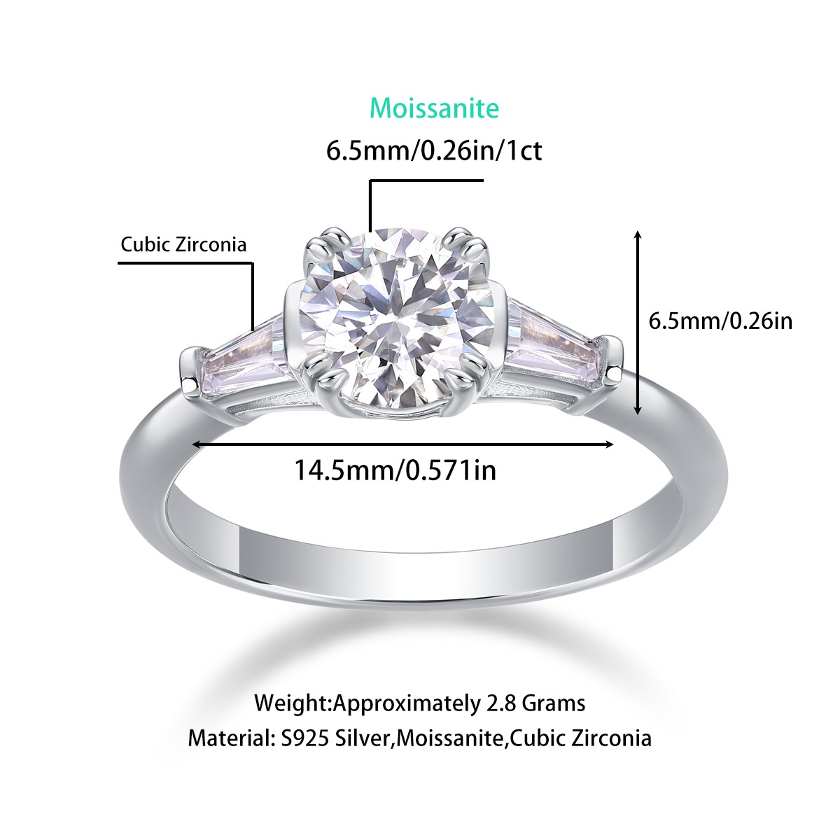 S925 Sterling Silver Infinity Symbol Ring CZ Plating Endless Love Engagement Ring - Image 2